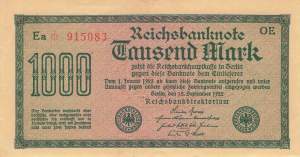1000 Mark 1922 ro.75d OE XF